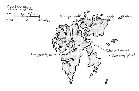 Kartskiss över Spetsbergen